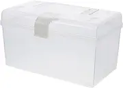 DIYEAH 1Pc Portable Transparent Mask Storage Box Capacity Desktop Organizer for Face Wipes Masks Tissues Design for Home Travel