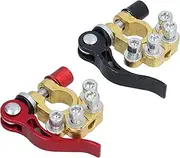 13Pcs Car Battery Cable Clamp Kit, Storage Box/Cover 4 Way Positive Negative Connector Set Kit with Hex Wrench, Battery Washer, and Cable Connector