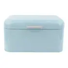 (Blue)Solid Color Retro Metal Bread Bin Box Large Capacity Kitchen Storage JY