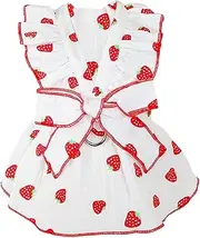 Floral Dog Dress Harness - Floral Puppy Princess Skirt | Bow Tie Dress with Drawstring Buckle Breathable for Girls Small Dog Cat