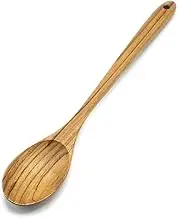 FAAY 35cm Premium Teak Wood Spoon, Cooking Spoon, Mixing Spoon Durable, Natural, Non Toxic and High Heat Resistance for Non Stick Cookware