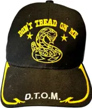 US Warriors Brand, Don't Tread on Me - Black/gold Hook & Loop Adjustable Hat NWT