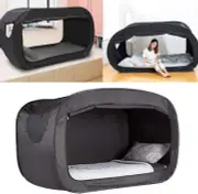 Black Pop Up Twin Bed Tents Portable Bed Canopy Tents Indoor Privacy Space
