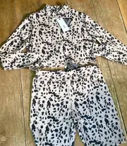 RARE LONDON Shorts And Cropped Backless Top Set Cheetah Leopard SizeXL