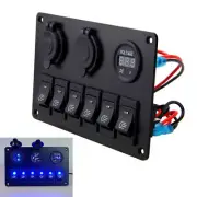 12V LED Switch Panel USB Charger GANG 6 ON-OFF Toggle Rocker For Car Boat Marine (for: Subaru)
