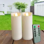 LED Flameless Outdoor Waterproof Candles 2” X5” Plastic Battery Operated LED