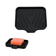 Silicone Soap Dish Holder Self Draining Non-slip Soap Tray Bathroom Kitchen Sink
