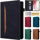 Leather Card Slot Stand Case For Samsung Tab S10 FE+/S9 FE+/S9 Ultra/S8/S7/A8/A7