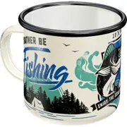 Nostalgic Art I'd Rather Be Fishing 360ml Enamel Mug Tea/Coffee/Water Drink Cup
