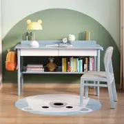 Blue Solid Wood Study Desk with Drawers/Kids Study Desk/Rubberwood/1M/1.2M