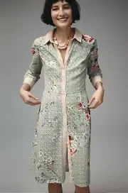 NWT Anthropologie Varun Bahl Bloomed Eyelet Front Button Dress ~ Size 0