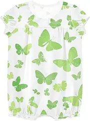 [miaozhen] Rompers For Babies Girl Ruffle Sleeve Baby Jumpsuit Romper Cotton Toddler Outfit 6M Butterfly St Patrick's Day vestidos de nina carters, Butterfly St Patrick's Day