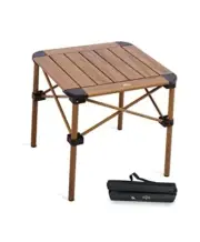 Lightweight Stable Alu. Folding Square Table Roll Up Top with Small Nature