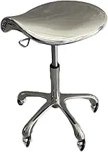 Saddle Chair,Mirror Saddle Stool with Silent Wheels,Ergonomic Rolling Stool,Strong Load-Bearing for Home Bathroom Office Salon Shop