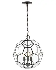 JONATHAN Y Bee 13in 3-Light Modern Farmhouse Iron/Glass LED Pendant