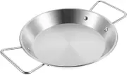Alipis Double Handle Metal Serving Platter Stainless Steel Snack Plate Versatile for Cake Meat and Fruit
