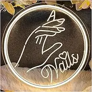 Sign Lamp Nails Neon Sign Nail Salon LED Light Dimmable for Spa Beauty Salon Party Home Woman Girls Room Wall Decor 29cmx29cm(B)