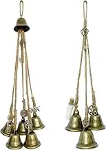 MrMrKura 2PCS Witch Bells for Door Knob for Protection, Witchy Decor Hanging Witchcraft Decorations Withy Home Decor for Porch Garden and Window Wicca Altar Bell for Energy Protection