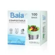 Baia Compostable Food Scrap Bags, ASTM D6400 BPI, 2.6-3 Gallon, Extra Thick 0...