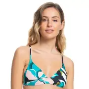New Roxy Beach Classics Athletic Triangle Top Anthracite Floral Paradiso sz XL