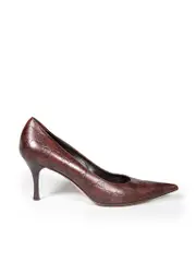 Brown Leather Guccissima Pointed Toe Pumps