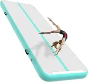 Inflatable Air Gymnastics Mat Training Mats with Pump - 4 inches Thickness Inflatable Tumble Gymnastics Tracks for Home & Gym Use Training Cheerleading Yoga Water