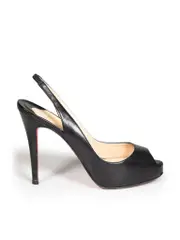 Black Leather No Prive Heels