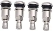 ULTECHNOVO 4pcs Tire Valve Caps Snap-in Stems for Car Rubber Stems High Temp Brass Cores