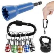 5Pcs 1/4" Hex Shank Screwdriver Bit Holder Keychain with Wire Twister Tool✜