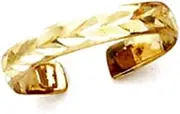 [JewelryWeb] 14k Yellow Gold Sparkle Cut toe ring-toe ring for Women