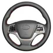 Leather Car Steering Wheel Hand-stitch on Wrap Cover For Hyundai Elantra Solaris