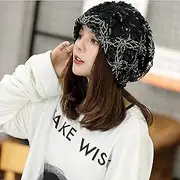 [CIADAZ] EMF Radiation Protection Caps,Sliver Fiber Lace Fabric Anti-Radiation Head Covers,Conductive/Breatheable 5G/WiFi Signal Shielding Pregnant Women's Cap,Black