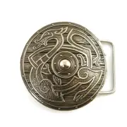 German silver belt buckle Viking Shield, warrior buckle, Scandinavian buckle