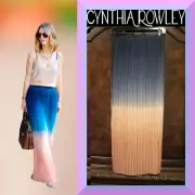 Cynthia Rowley NEW Pleated Multi-Color Long Maxi Skirt
