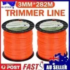 2X 282M 3mm Trimmer Line Whipper Snipper Cord Professional Heavy Duty Orange AU