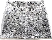 [kowaku] Women's Sequin Skirt Hip Skirt Sequined Summer Short Outfit for Club Prom Beach