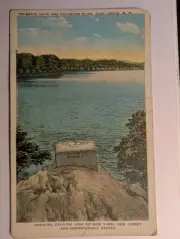 Tri-State Rock & Delaware River in Port Jervis NY White Border Vintage Post Card