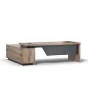 Modern Furniture BALDER Executive Desk with Right Return 180-200cm-Oak&Black