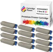 3 Sets BCMY Compatible Toner Cartridge for OKI 43324428 43324427 43324426 43324425 (6000/5000(BK/CMY) Pages) for OKI C5550MFP C5800 C5900