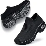 [Belilent] Womens Walking Shoes Slip on Sneaker Socks Platform Nurse Mesh Breathable Lightweight Comfortable Socks Shoes