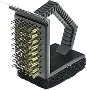 BBQ Grill Brush,Grill Scraper for Outdoor - Copper Wire Right Angle Hand Scraper Barbecue Tool for Charcoal Fryer Griddle Oven Travel Picnic Camping Smoker Grilling