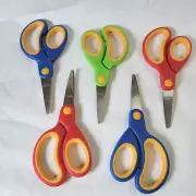 5" Kids Scissors, 5 Pack Blunt Tip Small Scissor Stainless Steel Safety Student