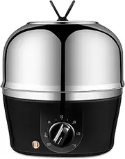 304 Stainless Steel Interior & Exterior, 9-Egg Capacity Rapid Electric Egg Cooker: Perfect for Hard-Boiled, Poached, & Scrambled Eggs, with Auto Shut-Off & 30-Minute Timer Settings