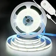 Clearhill 5V USB PIR Movement Sensor Dimmable Flexible LED Strip Lights,9.84FT/3M,Cool White 6500K Bright Lights,8mm Width,320LEDs/M,Not Waterproof IP 20,for Closet Light Bedroom Cabinet Stair