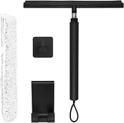 Telescopic Handle Silicone Shower Squeegee Slip Detachable Window Cleaning Squeegee with Wall Hook for Home Bathroom