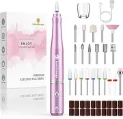 Kafellongs Cordless Electric Nail Drill Electric Nail File and buffers Gel Nail Polish Women Professional Manicure Machine， Acrylic Nail kit Gel dip Powder Nail kit Nail Tips Light Pink
