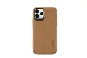For iPhone 11 Pro Max Case Fabric Texture Denim Fashionable Cover Brown