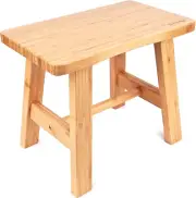 Bamboo Step Stool for Kids Adults Bathroom, 13 Inch One Step Stool You Can Sit o