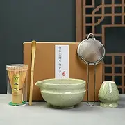 Kedoxi Matcha Set, Matcha Whisk Set 5 PCS, Matcha Kit with Bamboo Matcha Whisk (Chasen), Matcha Bowl, Scoop (Chashaku), Stainless Steel Sifter & Matcha Whisk Holder - Ceremonial Grade Japanese Tea Set