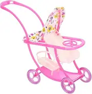 Realistic Baby Doll Stroller Model Pretend Play Toy Miniature Stroller for Boys and Girls Japanese Decor Doll Accessory Toy Stroller